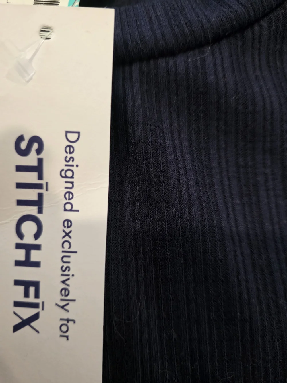 Gilli Navy Ribbed Double Ruffle Sleeve Knit Top - Picture 7 of 7